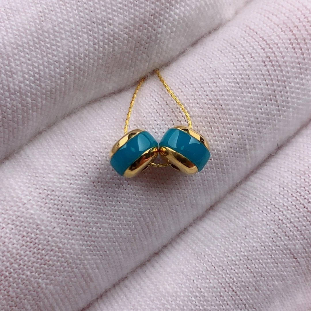 绿松石18K金镶嵌发饰5.4