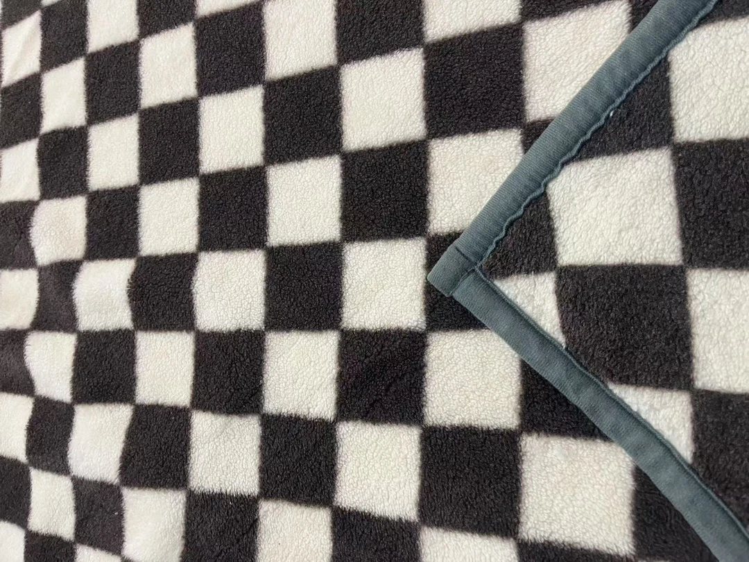 MT-2024378双色格子毛毯被200*180