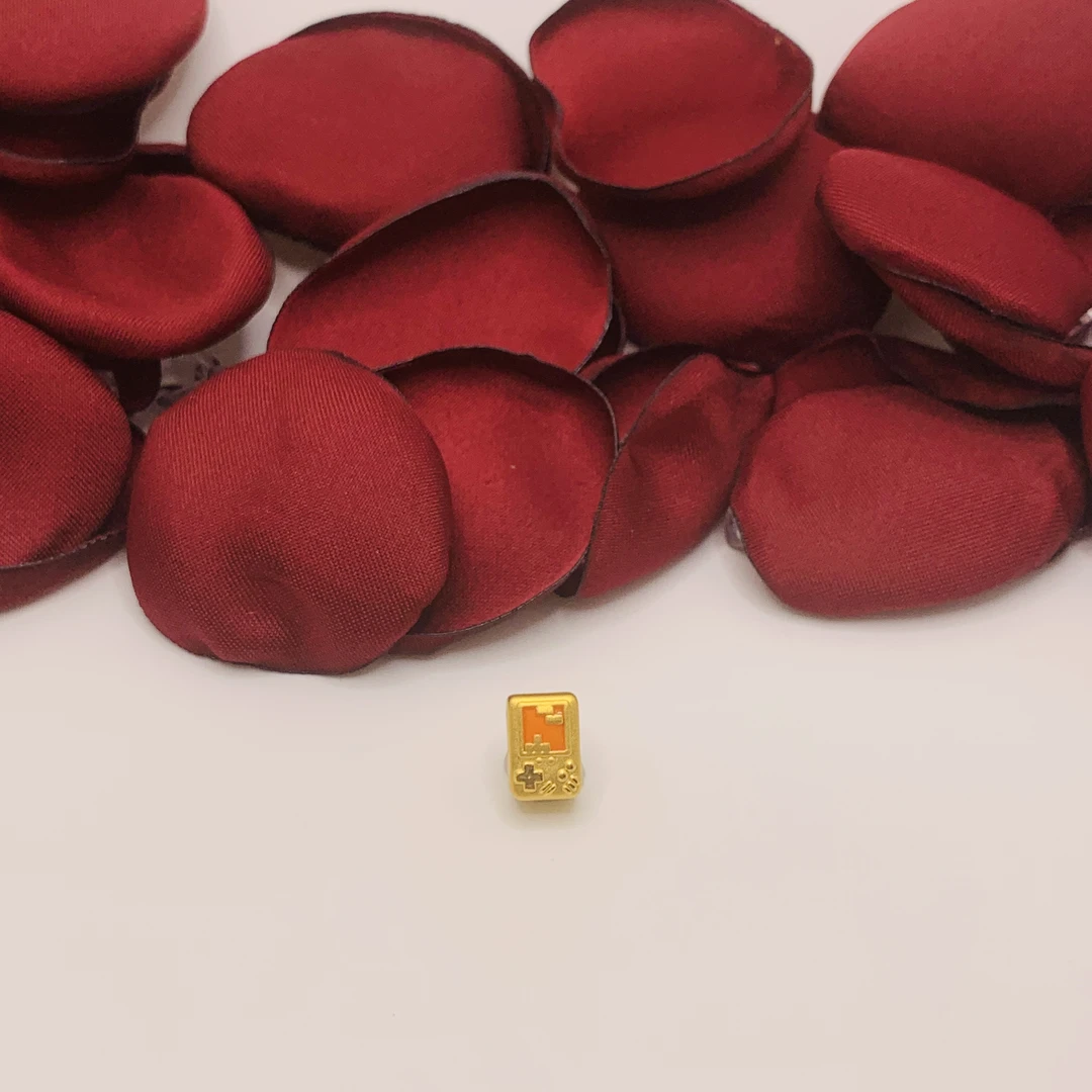 俄罗斯方块黄金转运珠 足金转运珠 游戏机 5D黄金 手游手工