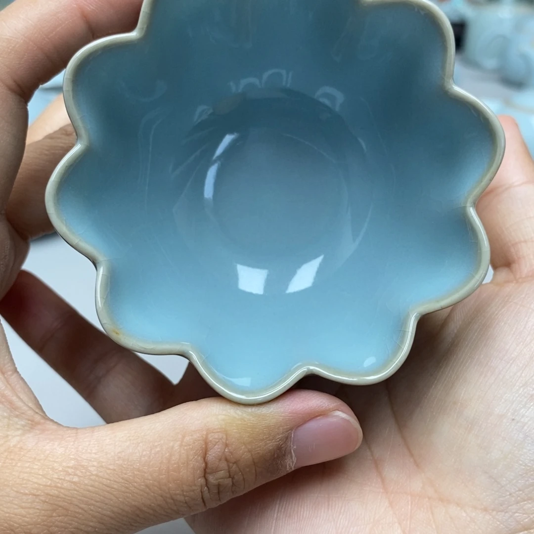 天青色莲花杯带礼盒送茶巾
