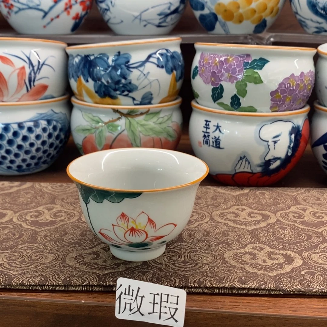 釉下手绘茶具微瑕
