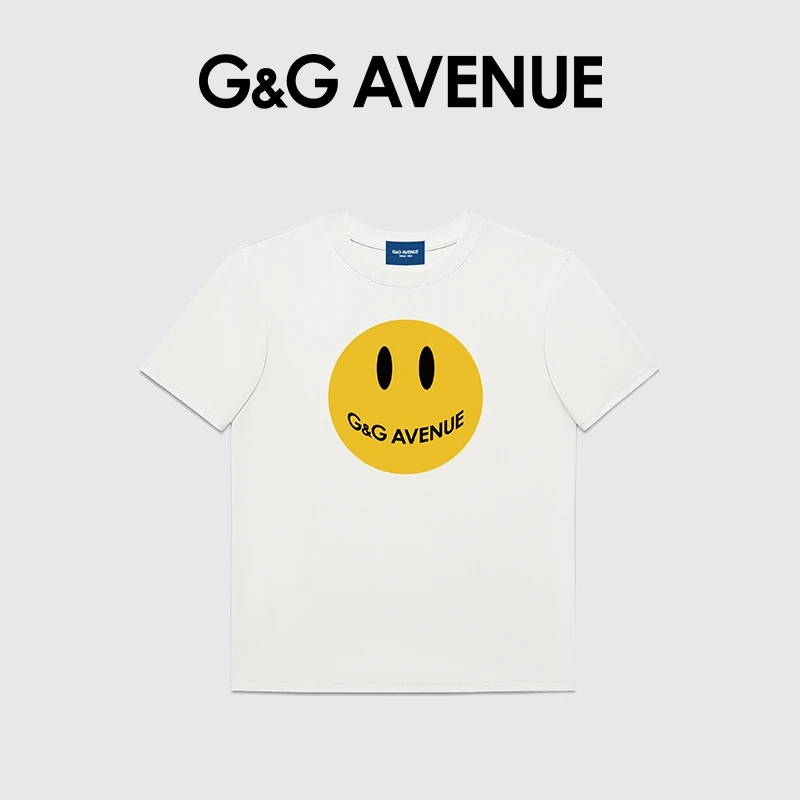 法国G&G AVENUE轻奢潮牌圆领正肩显瘦短款T恤女-GNT2413033