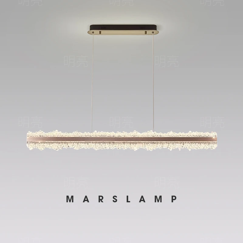 意式餐吊现代简约设计师吧台灯客厅高级感轻奢饭厅长条水晶餐吊灯