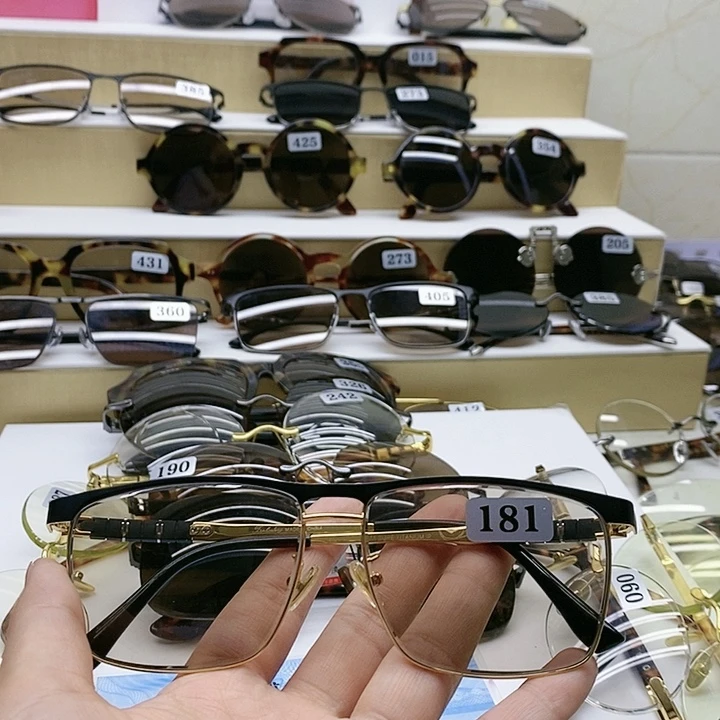 无框款天然水晶石头眼镜