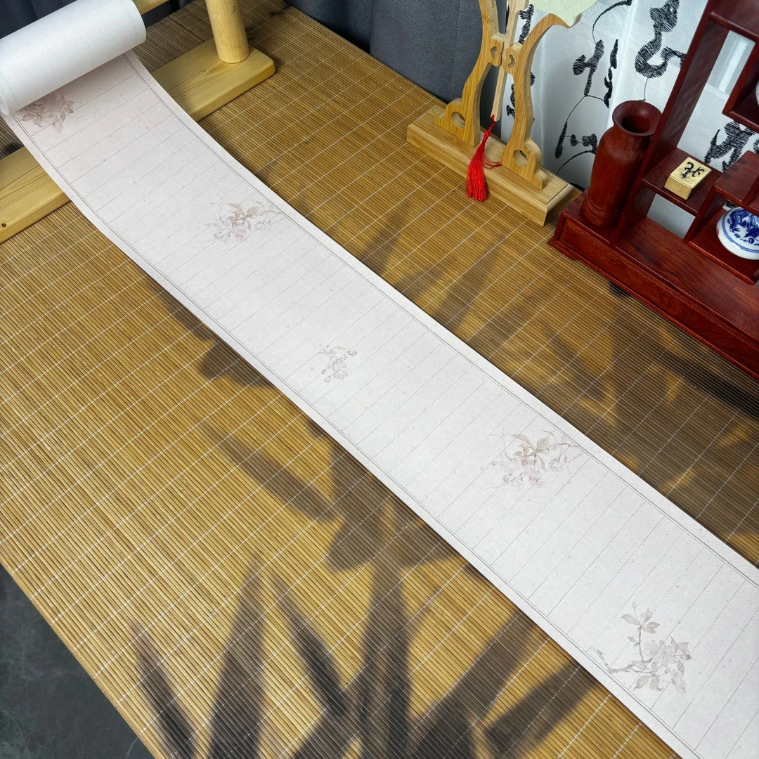 景阳阁蜡染砑光纸 海棠赋长卷 毛笔书法专用宣纸直播间专用