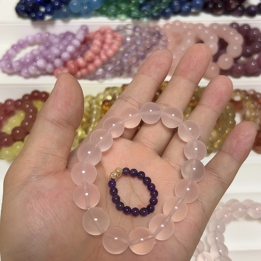 水晶手串未镶嵌梦****ノ莫粉拍二次合一单 不带证书