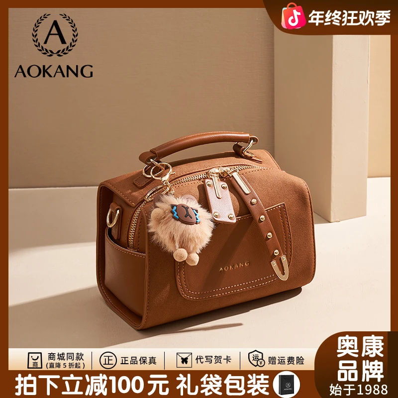 奥康包包女款爆款2025新款秋冬复古时尚手提百搭枕头包休闲斜挎包