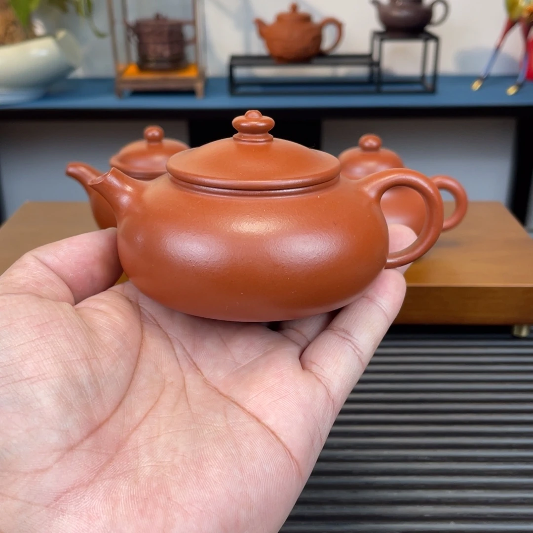 紫砂茶壶小红泥寒江150cc