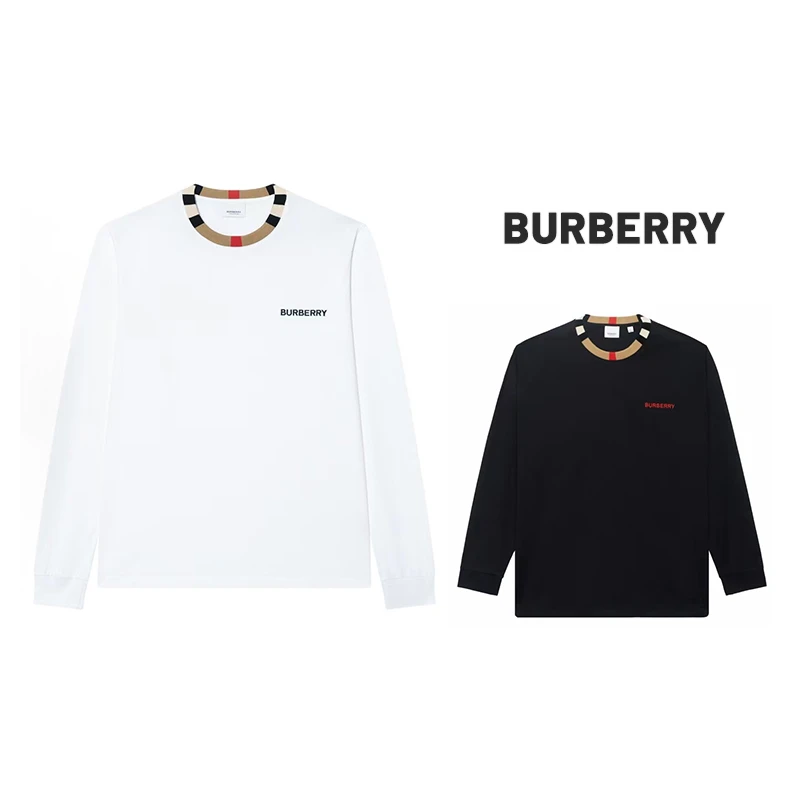 BURBERRY/博柏利字母印花圆领白色长T dd