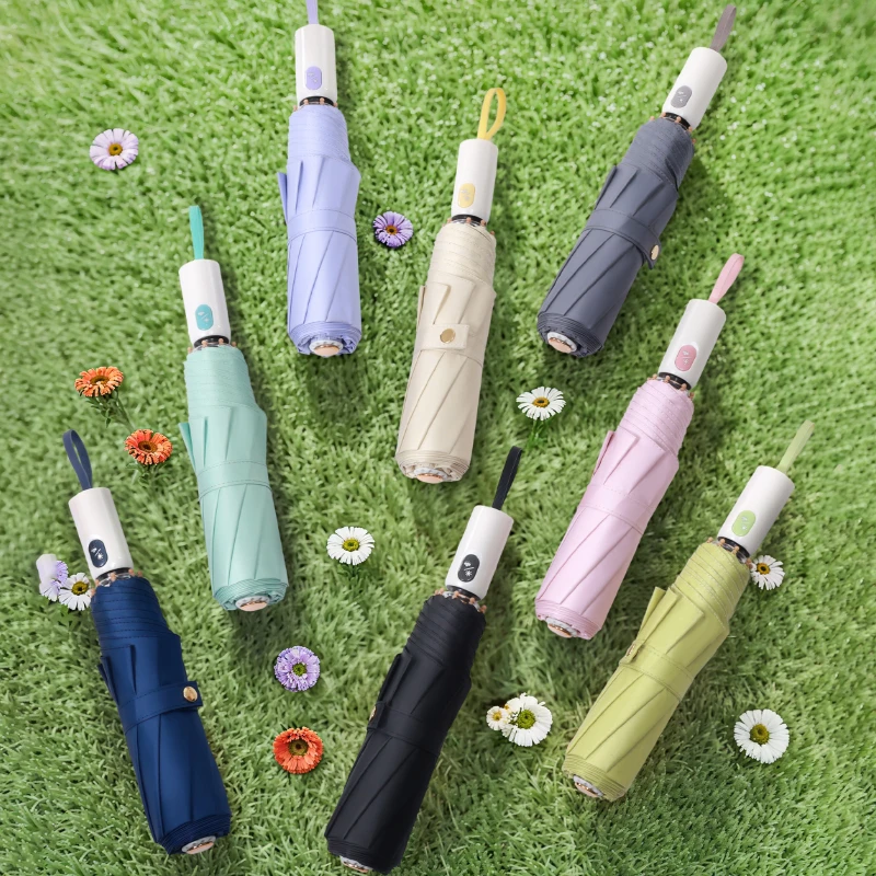 高级全自动三折太阳伞黑胶男女通用加大加粗防雨防晒紫外线