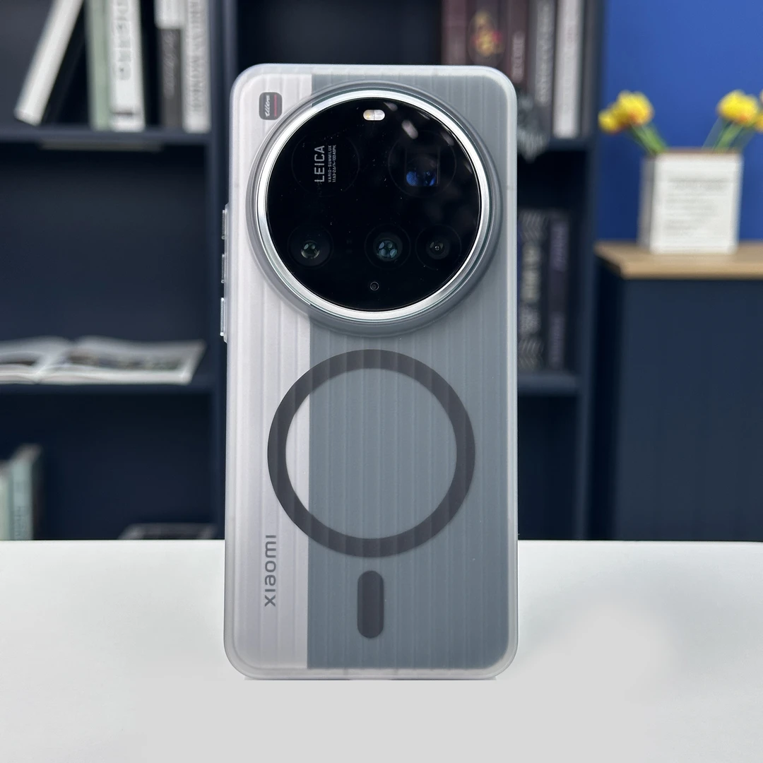 新款磁吸适用小米15ultra手机壳瓦楞纹小米15Pro透明磨砂防摔硬壳