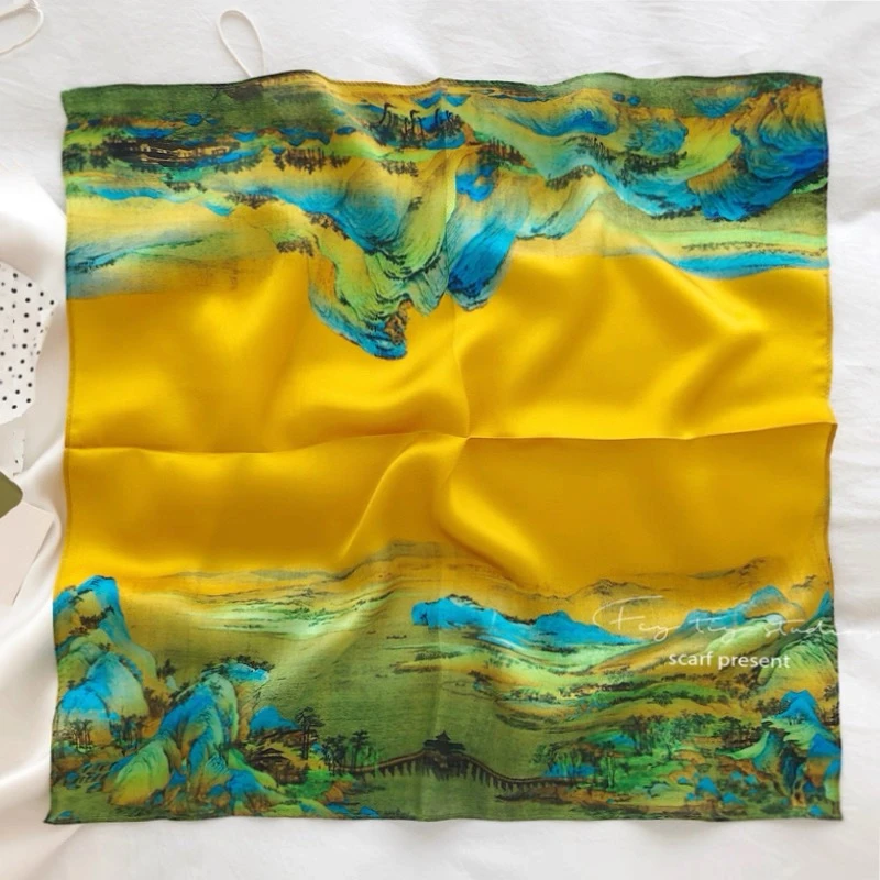 【江山图】丽锦缎 小方巾70x70女士春秋时尚大气丝巾围巾WJ 721