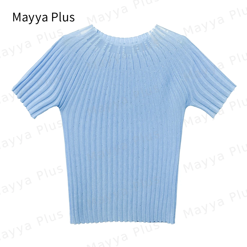 【聚光闪耀】Mayya Plus原创设计烫钻闪亮钉珠优质上衣32326991毛衣