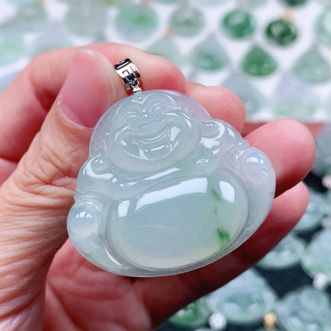 吊坠(不含链)18K金镶嵌翡翠