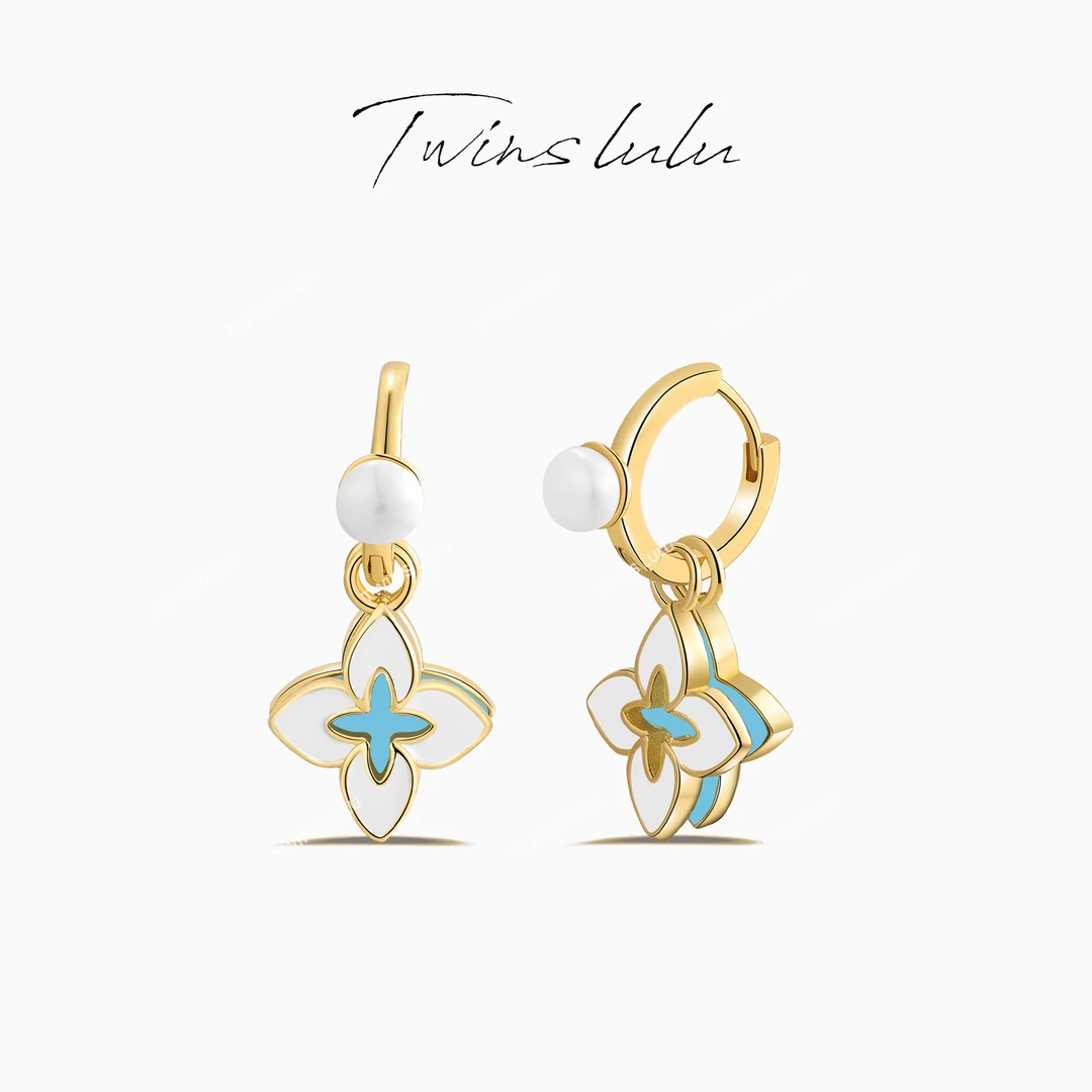 TWINS LULU 镀k金 立体【鸢尾】百搭圈圈耳环TSL1890