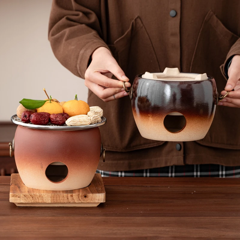 围炉煮茶罐罐茶壶煮茶炉室内家用全套烧烤炉户外打边炉烤火泥炭炉