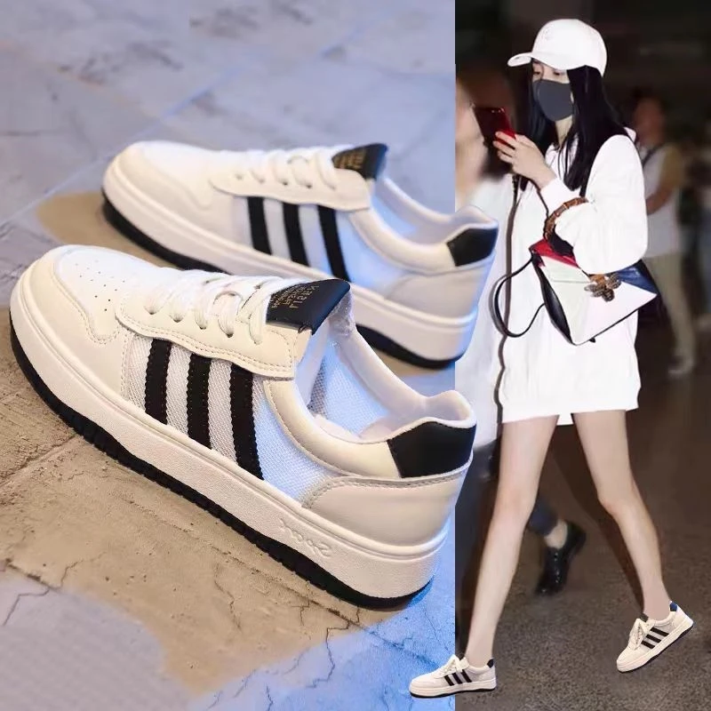 网面透气小白鞋女百搭2025春夏季新款厚底休闲运动鞋子女爆款板鞋