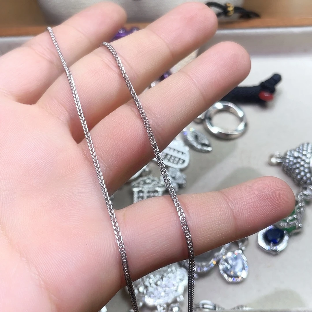 糖***果坠链均925银锆石50厘米加长粗