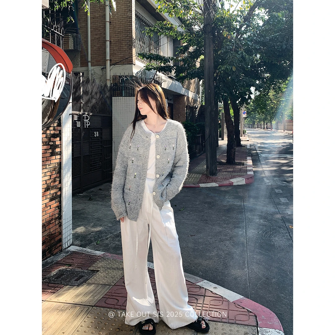 外卖到了【柏林花事】甜美刺绣针织毛衣开衫外套显瘦春季WM4LZS16