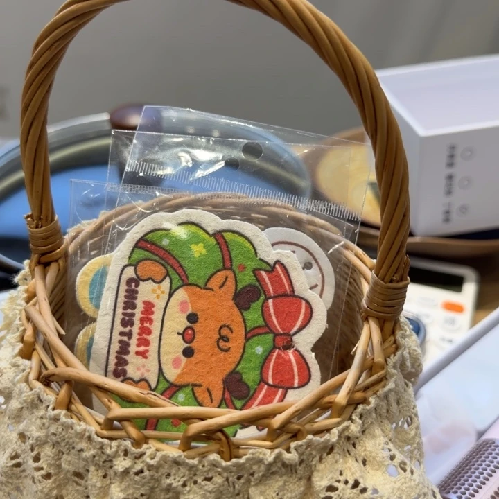 小***布蕾丝小筐洗碗棉三个