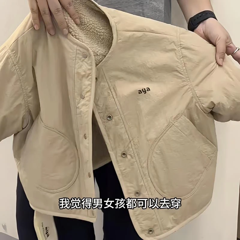 男童加绒外套秋冬款2025新款儿童秋冬两面穿薄绒女宝宝秋装毛毛衣