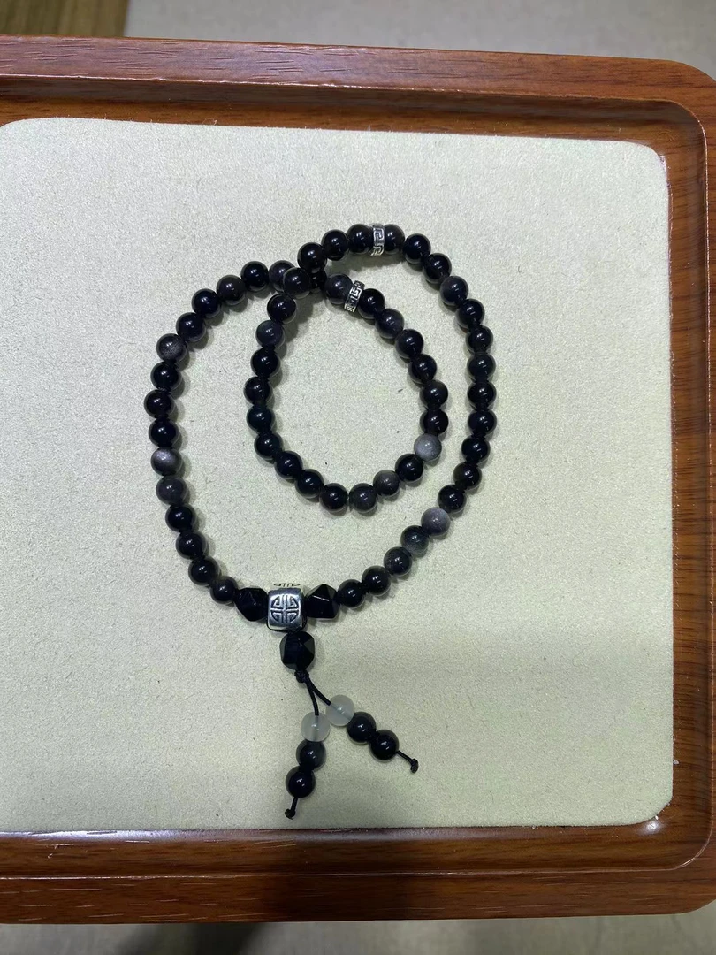 天然黑虎眼两圈手串