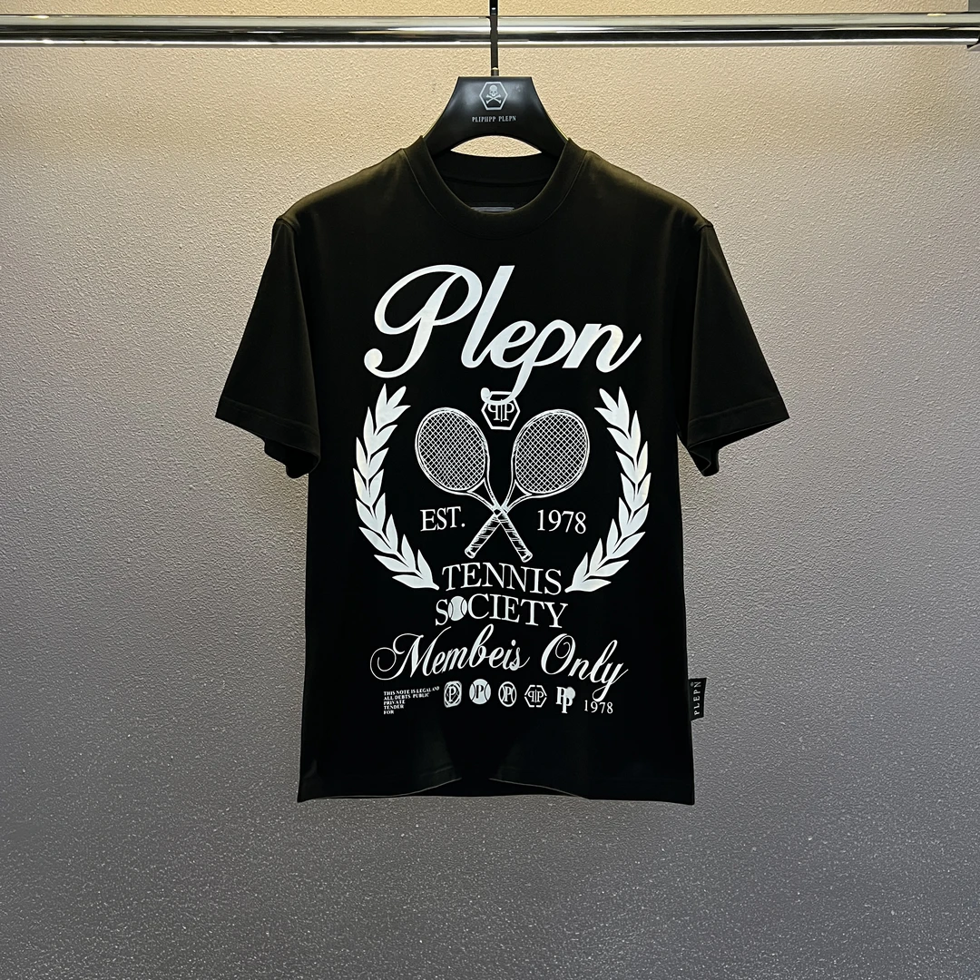 PLIPHPP PLEPN秋冬网球麦穗联名印花百搭时尚修身男士短袖T恤1753