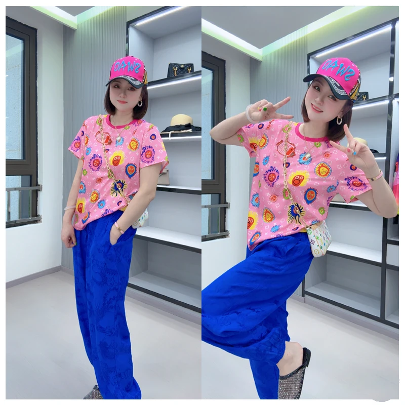 【DJ轻奢】小太阳-夏季新款时髦洋气减龄炸街青春多彩T恤