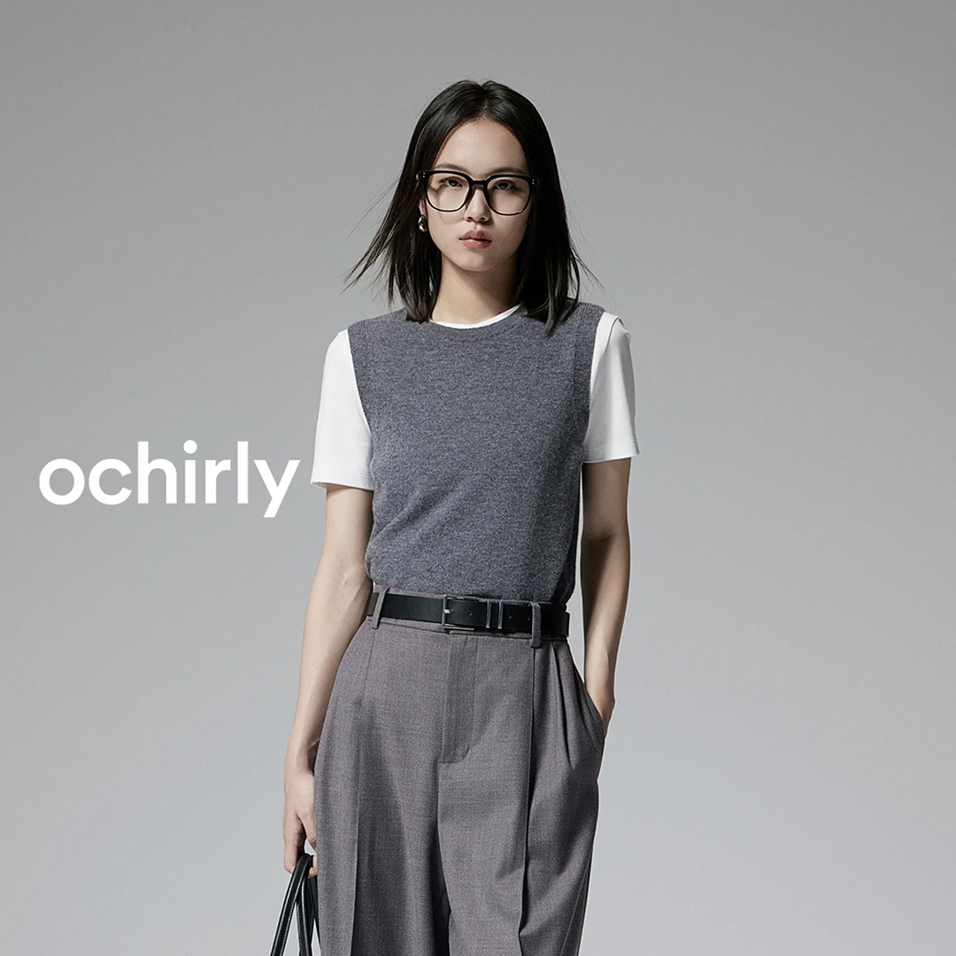 8755【CC王专属】欧时力 澳大利亚100%美丽诺羊毛背心女毛衣秋新