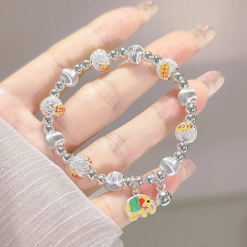 47足银999.9珐琅吉象手串24g