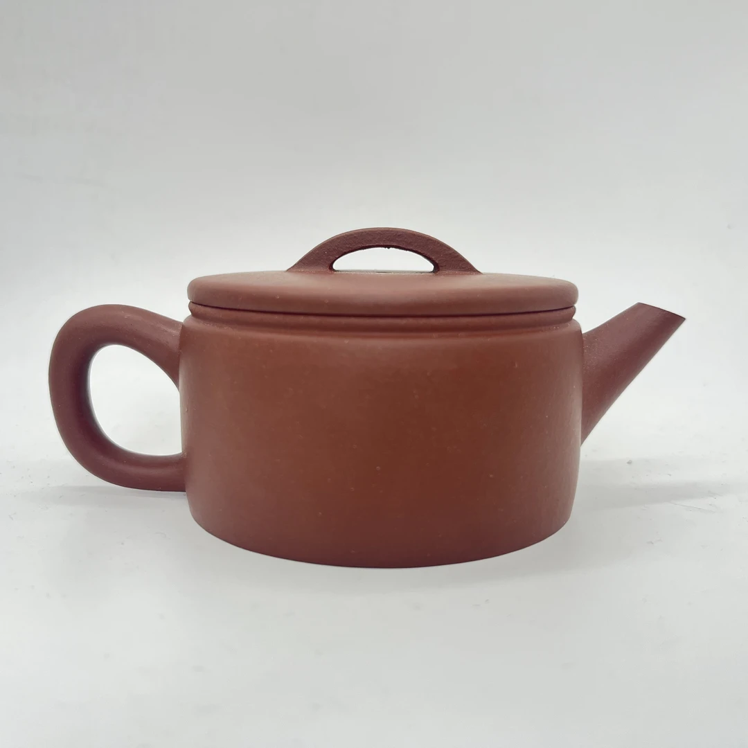 宜兴紫砂紫泥汉瓦150cc纯手工精美汉瓦壶