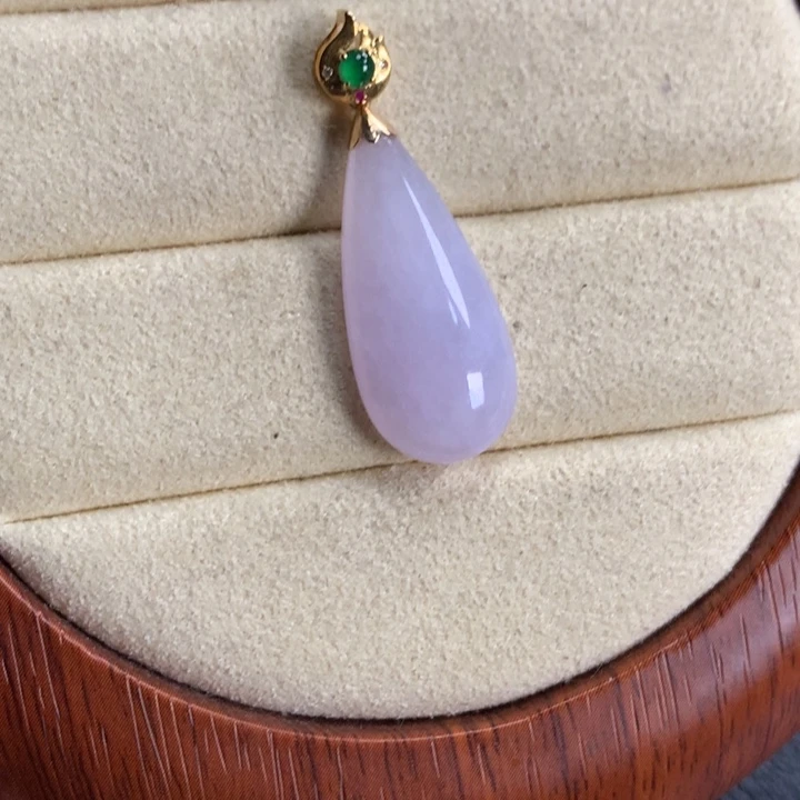 翡翠颈饰18K金镶嵌冰紫水滴