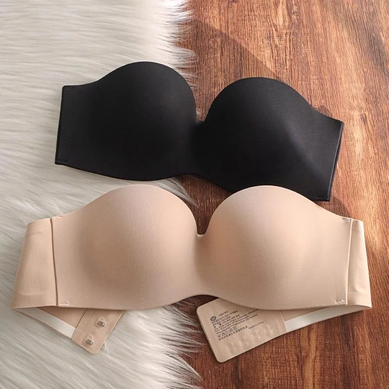 黛安芬无肩带内衣女小胸聚拢显大防滑上托抹胸裹胸无痕隐形无钢圈