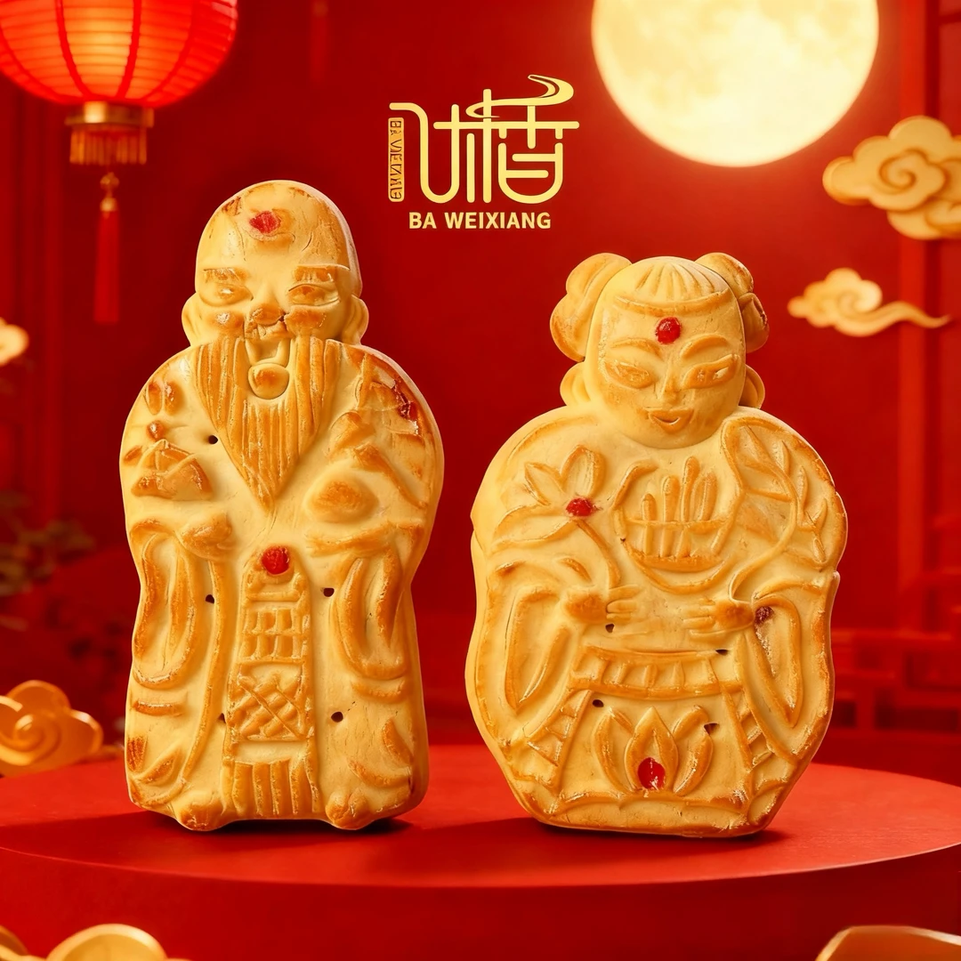 塞外八味香张家口坝上特产传统五仁提浆娃娃月饼节日馈赠佳品