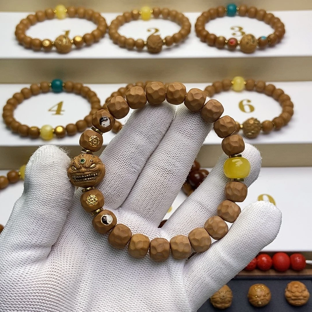 猴头核桃手串猴头核桃手串四标六目原黄奶酪无相