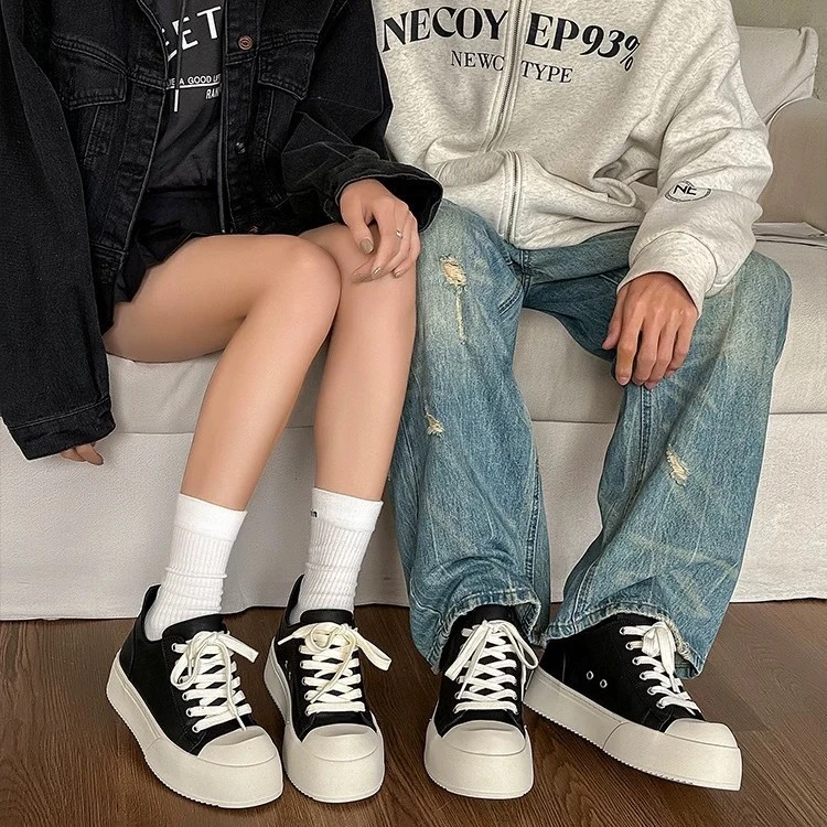 夏季情侣同款ins百搭男款男士女士增高休闲小鬼同款休闲男鞋