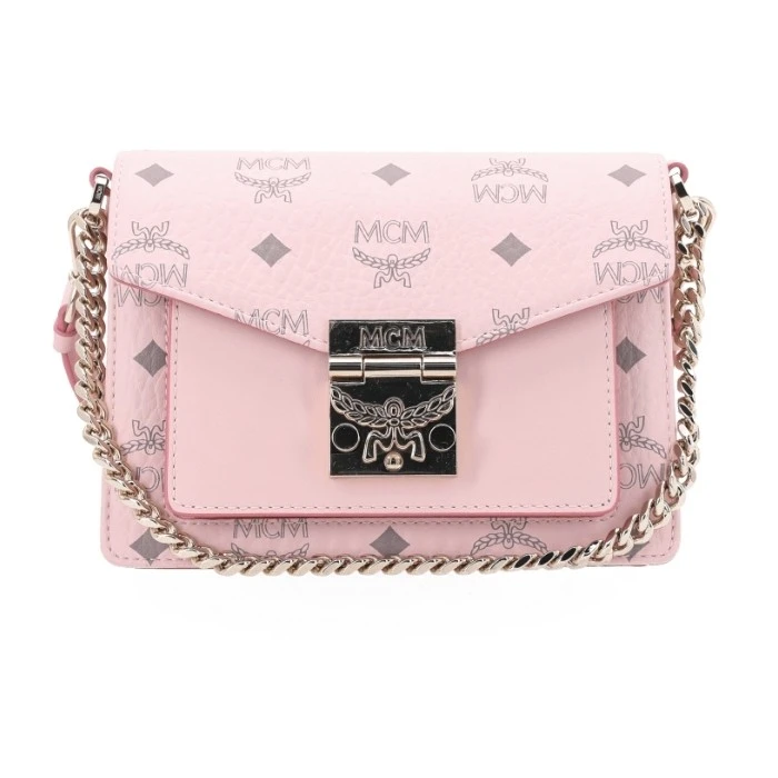 95新 MCM 链条风琴包mini轻雾粉/通用链接