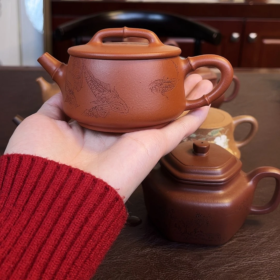 紫砂茶壶锦鲤竹韵全手工制作工艺