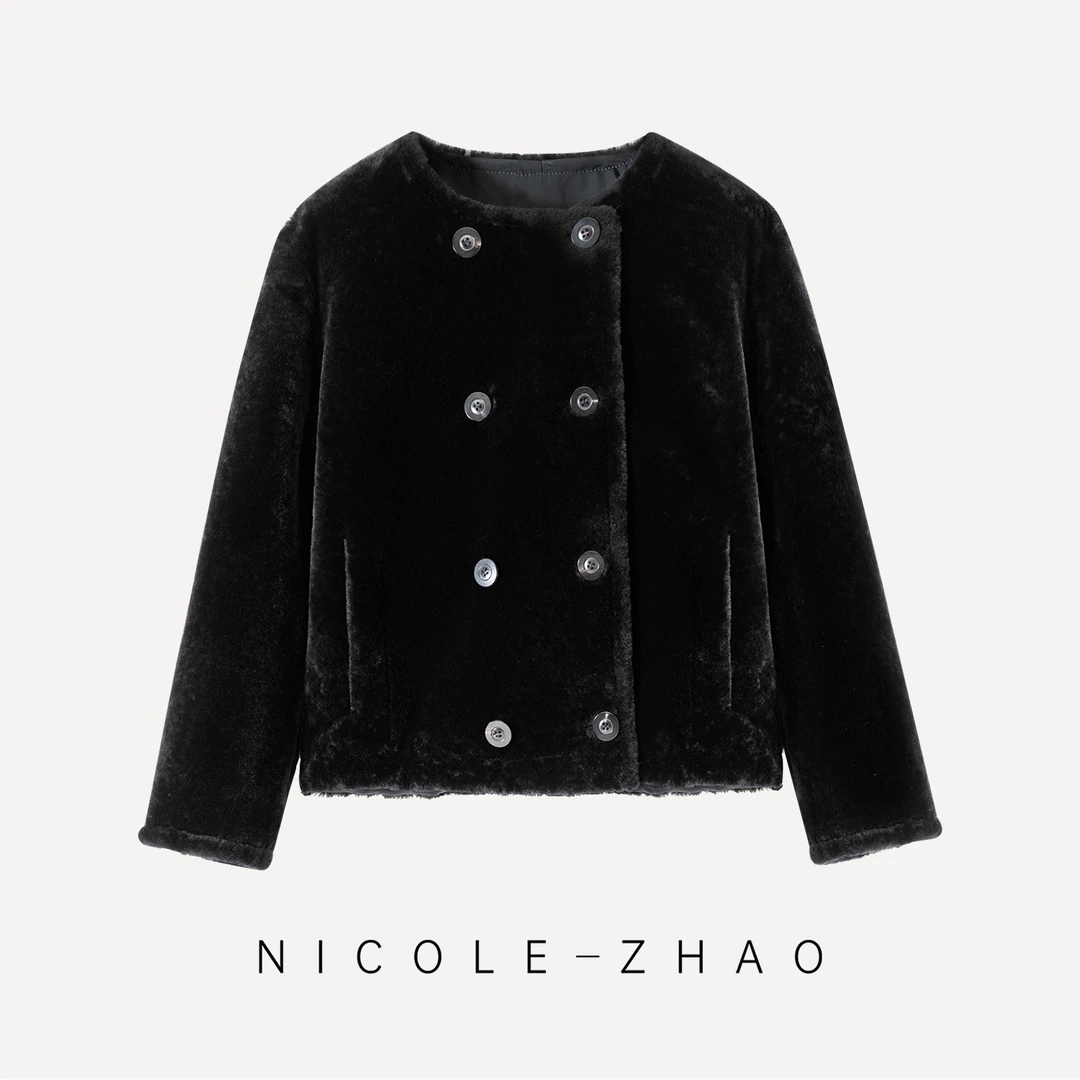 预售）天长地久【贵姐NICOLE】限量版进口美利奴气质皮草外套5NWP067