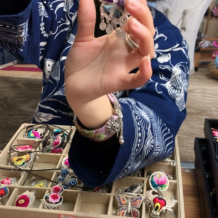 花岗石纯铜锡合金纯铜项链吊坠