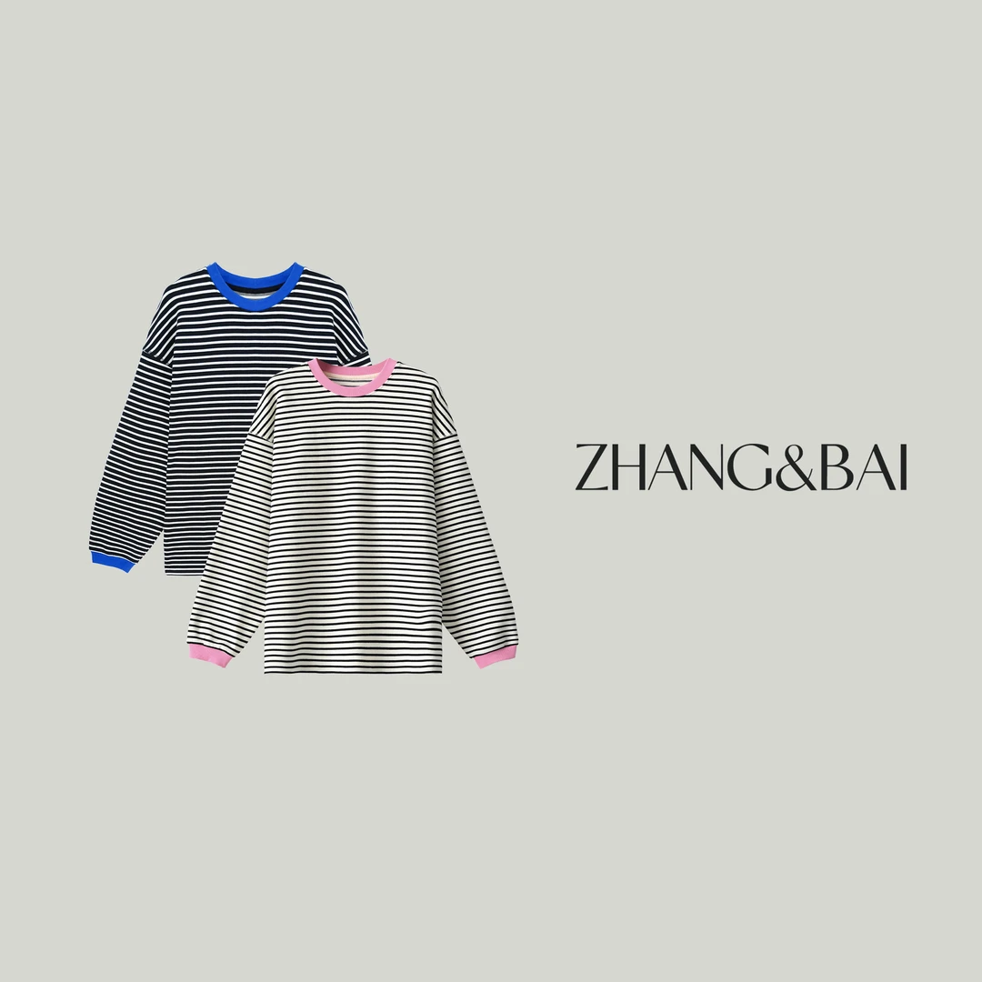 zhang&bai25&SS高定 |【窥见春天】撞色条纹打底圆领长袖衫慵懒百搭