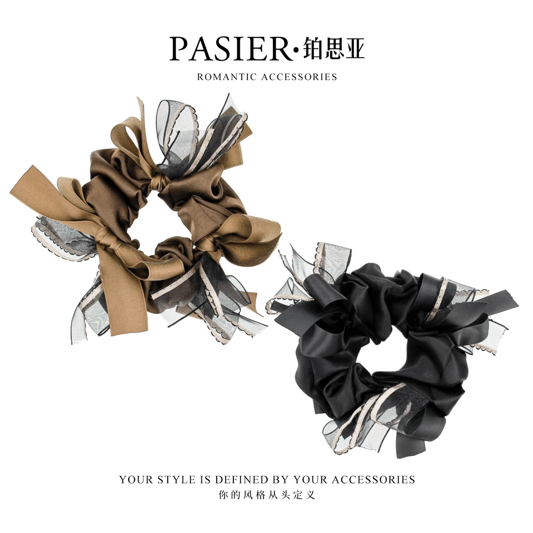 铂思亚 雾光柔纱织带 丸子头鸡毛毽子头发圈思思专属 CC1705