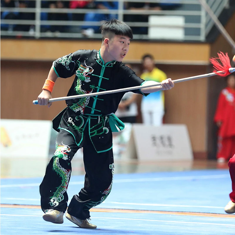 嘉远航武术表演服男渐变刺绣竞赛套路演出服武校学生彩服体考