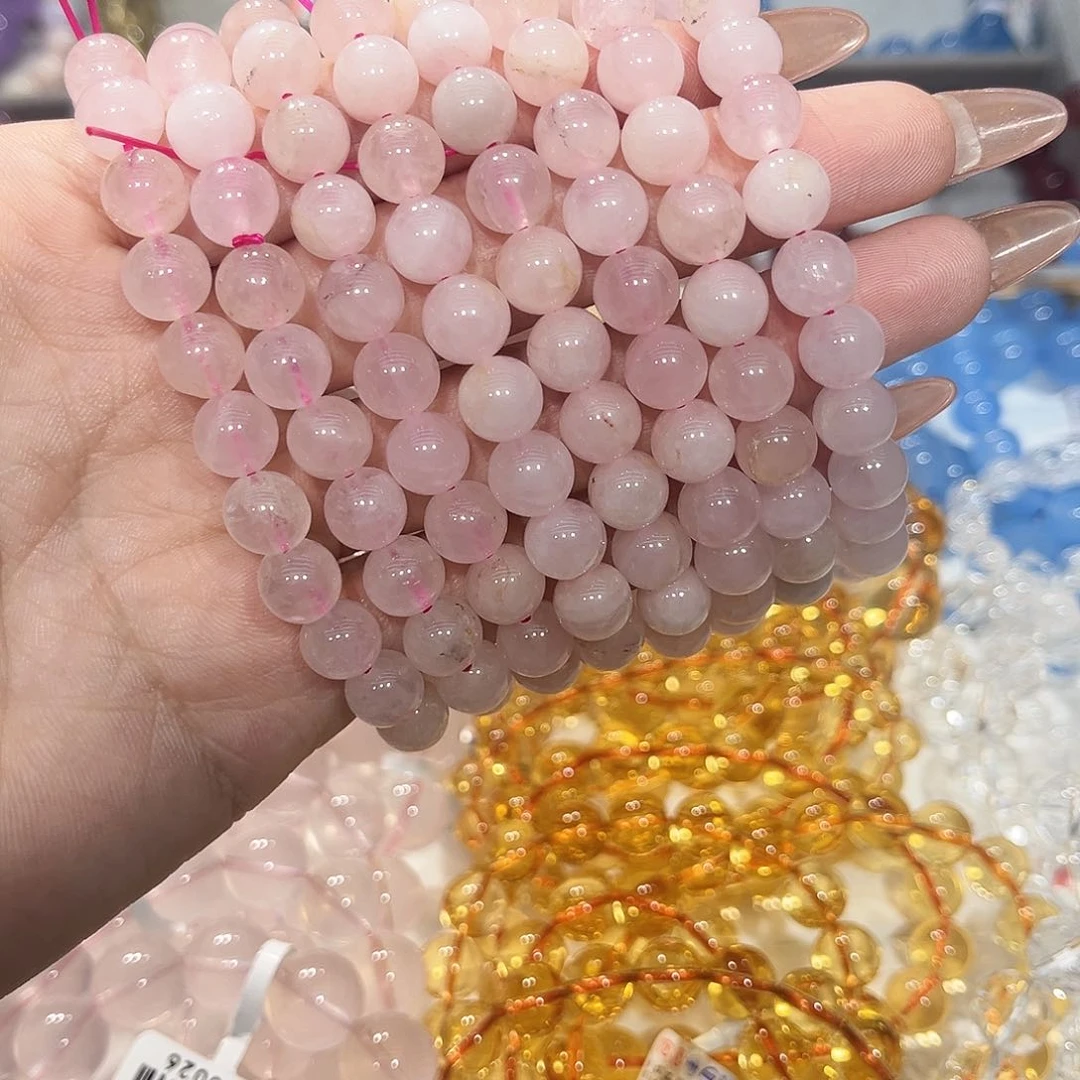 水晶手链银S925镶嵌马粉