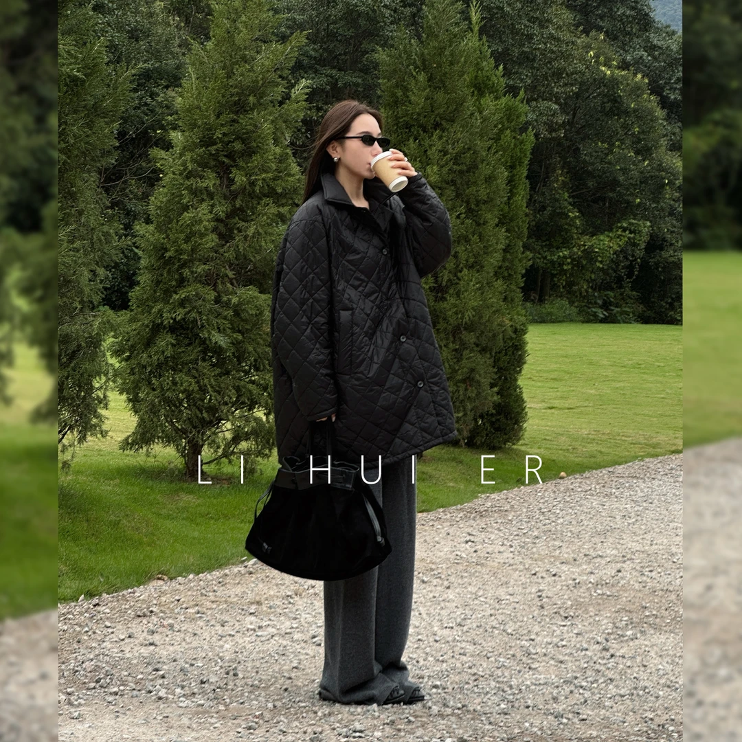 LiHuiEr李慧儿【罗马清晨】2025秋冬款百搭休闲墨灰针织裤LL025679