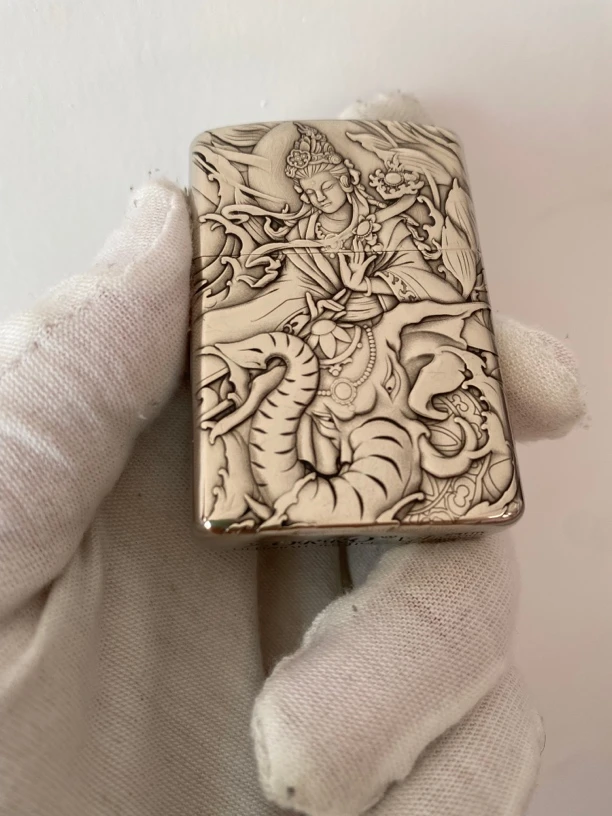 ZORRO  生肖蛇 902S盔甲 纯铜防风3D浮雕 男士生日礼打火机