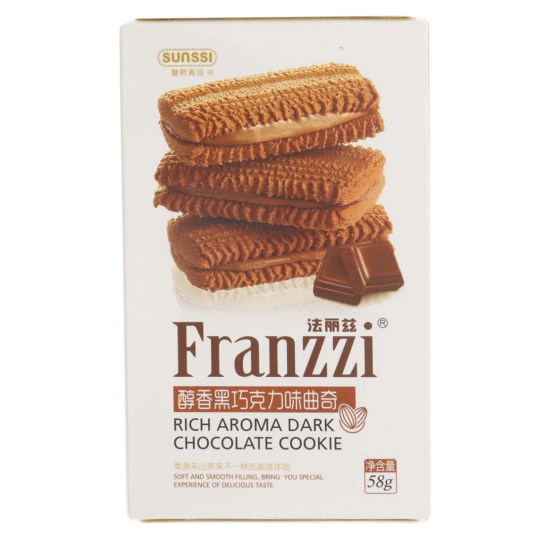 Franzzi/法丽兹醇香黑巧克力曲奇黑巧克力味 58g