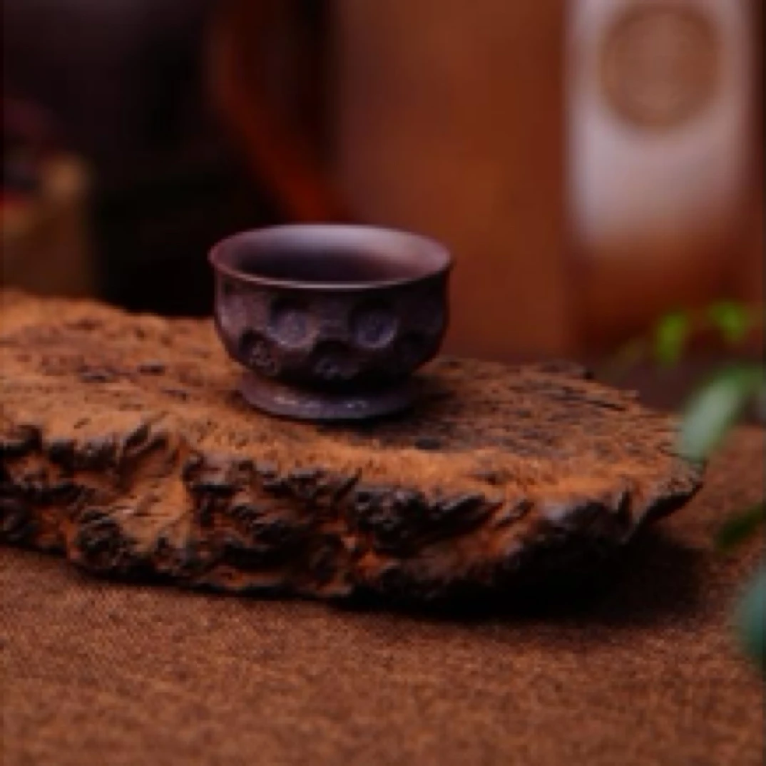 宜兴正宗原矿紫砂 茶具纯手工大容量主人杯老紫泥 敦煌石窟