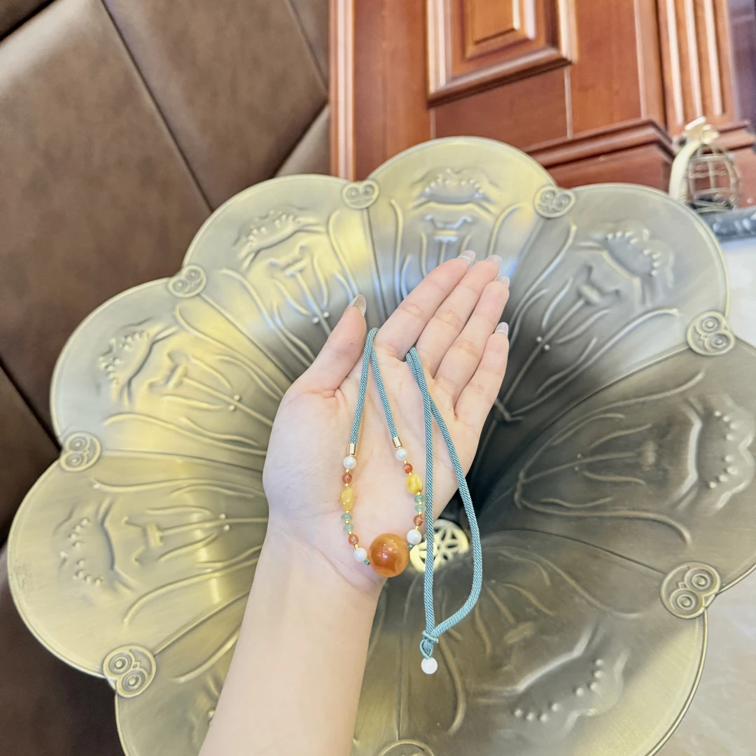 鸡油红单株项链 FL-22(配珠不计入质量问题)FL81