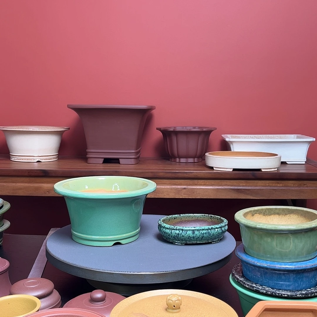 紫砂花盆枫*浓高温釉盆